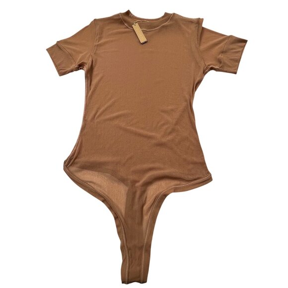 SKIMS Summer Mesh T-Shirt Bodysuit Sienna Large - Picture 2 of 13